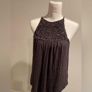 Gray embroidered top